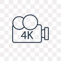 4K FullHD vector icon isolated on transparent background, linear