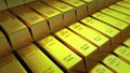 4k Gold bullion gold bars treasury wealth Ingot luxury finance goods trading.