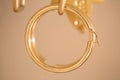 14k gold circle earrings closeup