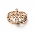 Contemporary Fairy Tale Diamond Crown Ring On White Background