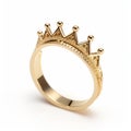 Whimsical Absurdity: Delicately Detailed Gold Crown Ring