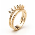 18k Gold Queen Crown Ring - High-key Lighting - Uhd Image