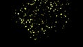 4K Gold or yellow Confetti Party Popper Explosions and falling from left side and Black Backgrounds. 3d animation. Motion graphic