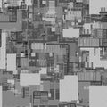 8K greyscale tech city cyberpunk displacement map texture for 3d modelling Royalty Free Stock Photo