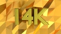 14K Hallmark on gold pattern background