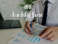 401k Hardship Loan phrase on the sheet Royalty Free Stock Photo