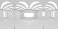 8K HDRI map, spherical environment panorama background, modern interior light source rendering in grey scales 3d indoor equirecta Royalty Free Stock Photo