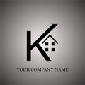 K House, home, real estate logo letter.House home logo, real estate logotype, architecture symbol. home icon symbol illustration. Royalty Free Stock Photo