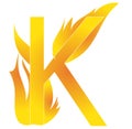 K - K LETTER FIRE STYLE Royalty Free Stock Photo