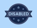 Disabled Badge vector illustration, Disabled Stamp Royalty Free Stock Photo