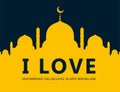 I love muhammad sallallahu alaihi wasallam, I love Royalty Free Stock Photo