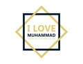 I love muhammad sallallahu alaihi wasallam, I love muhammad sallallahu alaihis salam logo on white background