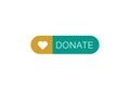 Vector donate button in flat style, Donate icon vector