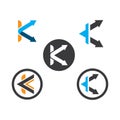 k Letter arrow Logo Template Vector Royalty Free Stock Photo