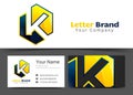 K Letter Corporate Logo and Business Card Sign Template.