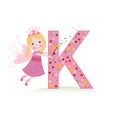 K letter with a cute fairy tale