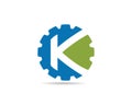 k letter gear logo design 1