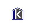 k letter home logo design 1