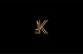 K letter linear shape luxury flourishes ornament logotype