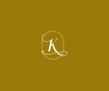 K Letter Linked Minimalist Prestige Line Emblem Badge Monogram Logotype