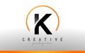 K Letter Logo Design with Black Orange Color. Cool Modern Icon T Royalty Free Stock Photo