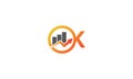 k letter logo with marketing icon, k marketing logo
