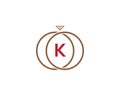 K letter ring diamond logo