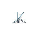 Roof Line Initial Letter K Building Logo