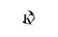 K letter rounded flourishes ornament monogram logo