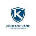 K Letter Shield Logo Vector Design Template. Royalty Free Stock Photo
