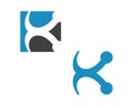 K letter tech curve dot logo design 1