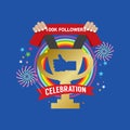 100k Likes Celebration Sign Symbol Vector