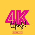 4k likes online social media thank you banner