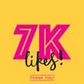 7k likes online social media thank you banner