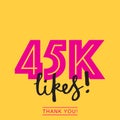 45k likes online social media thank you banner