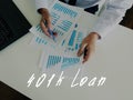 401k Loan inscription on the page Royalty Free Stock Photo