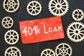 401k Loan inscription on the sheet