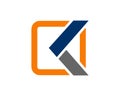k letter square logo design 4