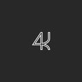 4k logo monogram black and white emblem, ultra resolution video lettering concept icon