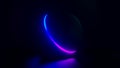 4K looped animation of glowing neon colors light sphere, laser show