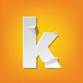 K lowercase letter fold english alphabet New design