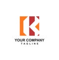 K, MK, IK initials rectangle geometric logo and icon Royalty Free Stock Photo