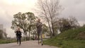 4K Mother and daughter running joggin outdoor in the park