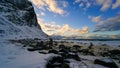 4K Motion Timelapse Uttakleiv Beach at sunset, Lofoten, Norway