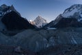 K2 mountain peak at sunrise, second highes mountain in the world Royalty Free Stock Photo