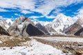 K2 mountain from Vigne glacier, Karakoram, Pakistan Royalty Free Stock Photo