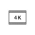 4k movie, tape, frame icon. Simple thin line, outline vector of movie, cinema, film, screen, flicks icons for UI and UX, website Royalty Free Stock Photo
