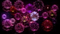 4K multiple fireworks. Beatiful colorful big firecrakers. 3d animation, different versions. 20