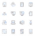 K-Nearest Neighbor line icons collection. Algorithm, Classification, Distance, Euclidean, Machine Learning, Neighbors