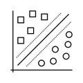 k nearest neighbors knn algorithm line icon vector illustration